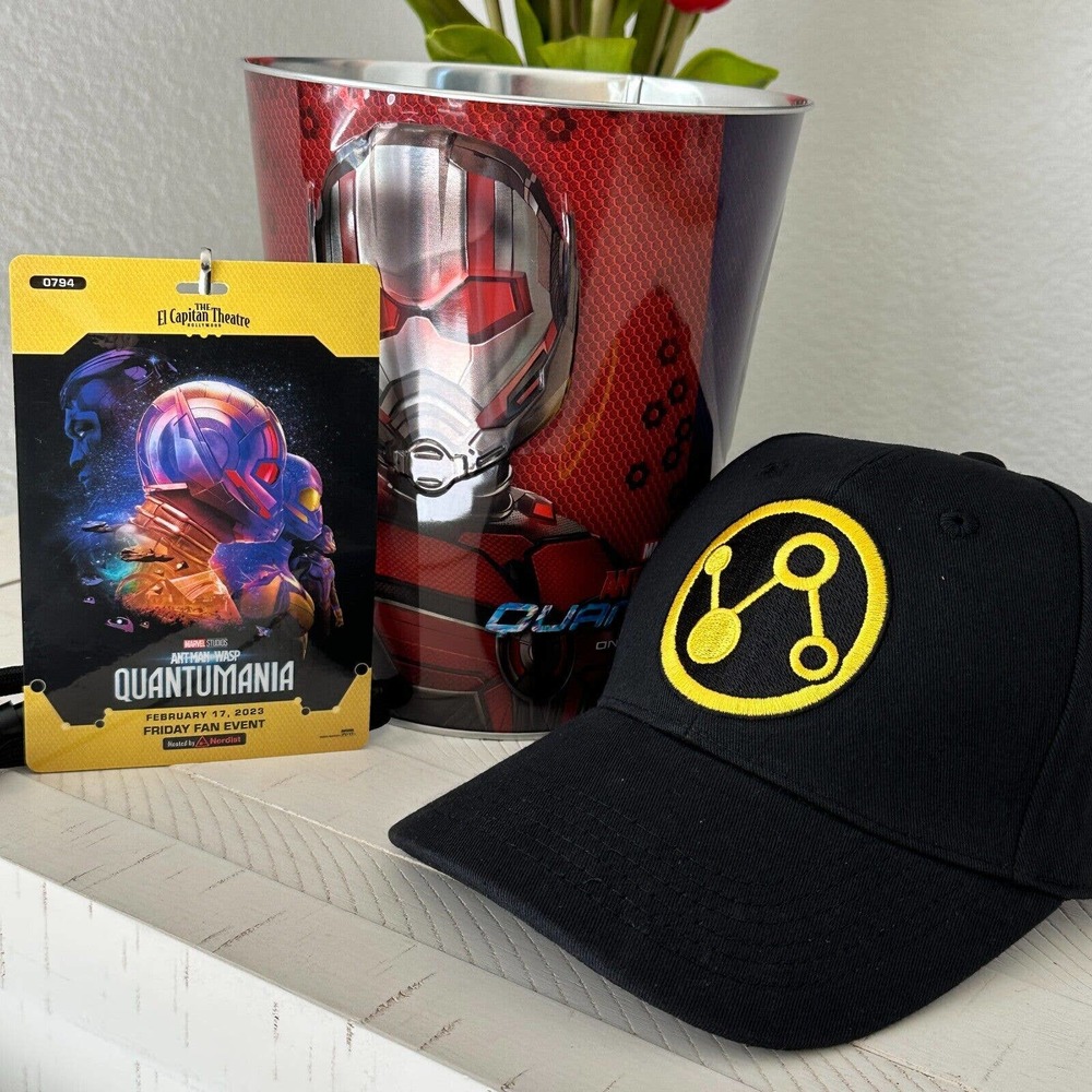Marvel Antman and the Wasp Quantumania El Capitan Fan Event Badge Cap Bucket Lot